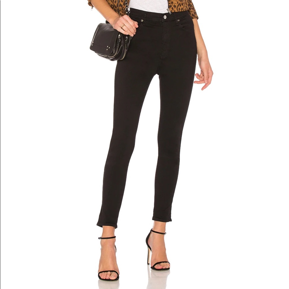 AGOLDE ROXANNE SUPER HIGH RISE SKINNY IN JET